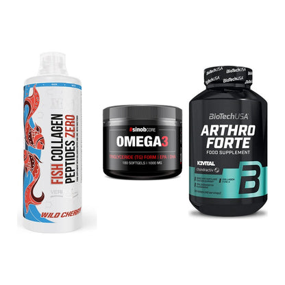 Gelenk-Set: MST Fish Collagen + Sinob Omega 3 180 + BioTech Arthro – alle enthaltenen Artikel