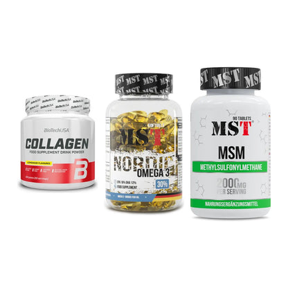 Gelenk-Set: BioTech Collagen + MST Omega 3 + MST MSM 2000 / – alle enthaltenen Artikel