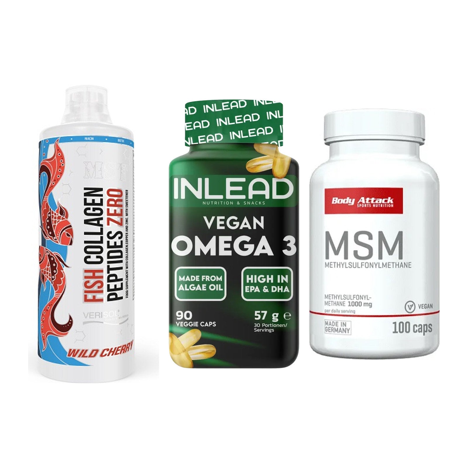 Gelenk-Set: MST Fish Collagen + INLEAD Vegan + Body Attack MSM – alle enthaltenen Artikel