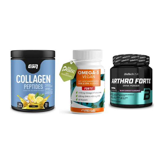 Gelenk-Set: ESN Collagen + ProFuel Omega 3 + BioTech Arthro – alle enthaltenen Artikel