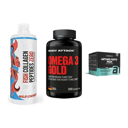 Gelenk-Set: MST Fish Collagen + Body Attack Omega + BioTech Arthro – alle enthaltenen Artikel