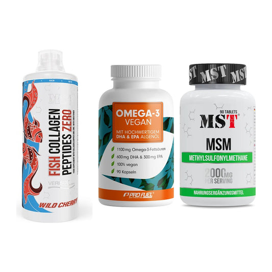 Gelenk-Set: MST Fish Collagen + ProFuel Omega 3 + MST MSM 2000 / – alle enthaltenen Artikel