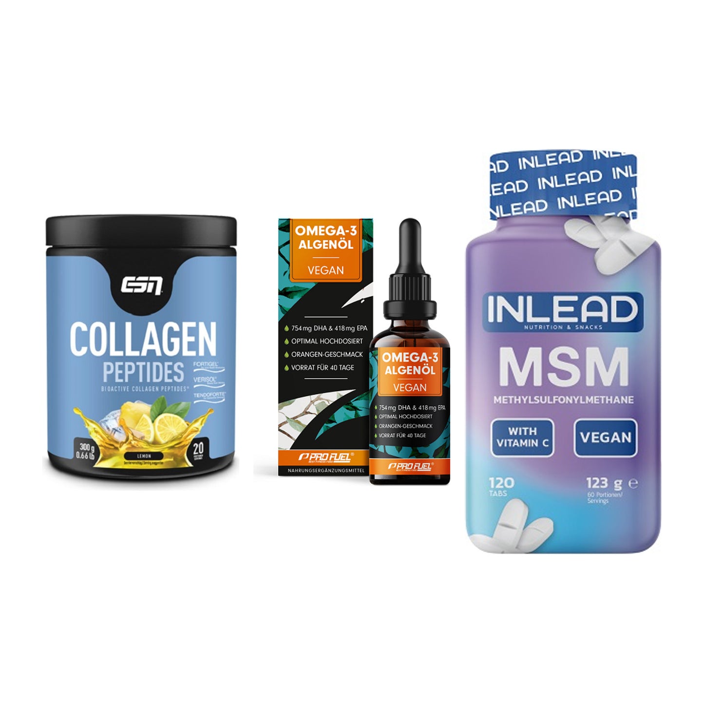 Gelenk-Set: ESN Collagen + ProFuel Omega 3 + INLEAD MSM – alle enthaltenen Artikel