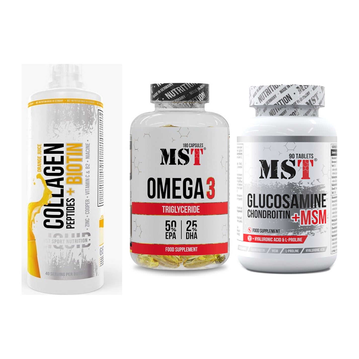 Gelenk-Set: MST Collagen + MST Omega 3 + MST Glucosamine – alle enthaltenen Artikel