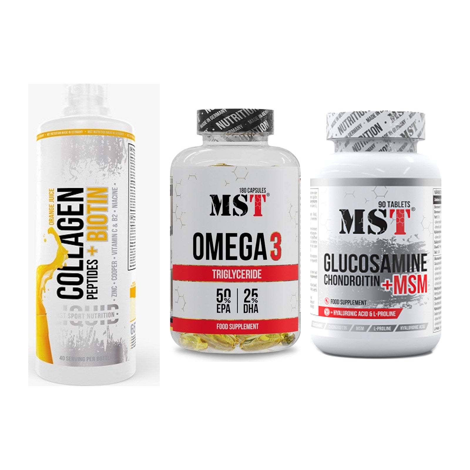 Gelenk-Set: MST Collagen + MST Omega 3 + MST Glucosamine – alle enthaltenen Artikel