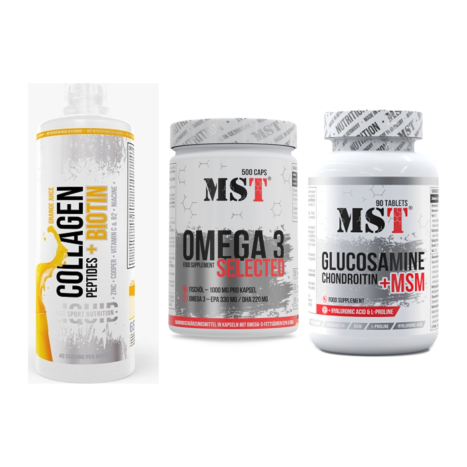 Gelenk-Set: MST Collagen + MST Omega 3 + MST Glucosamine – alle enthaltenen Artikel