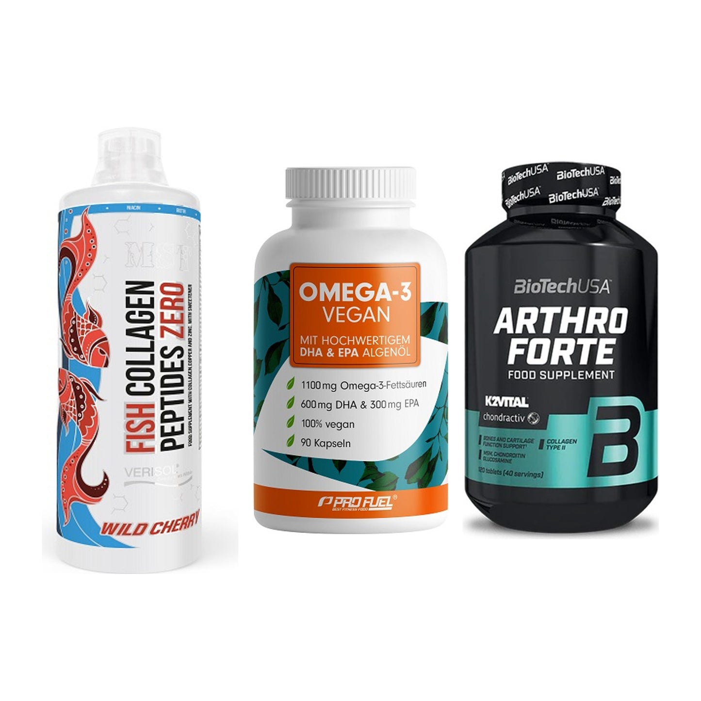 Gelenk-Set: MST Fish Collagen + ProFuel Omega 3 + BioTech Arthro – alle enthaltenen Artikel
