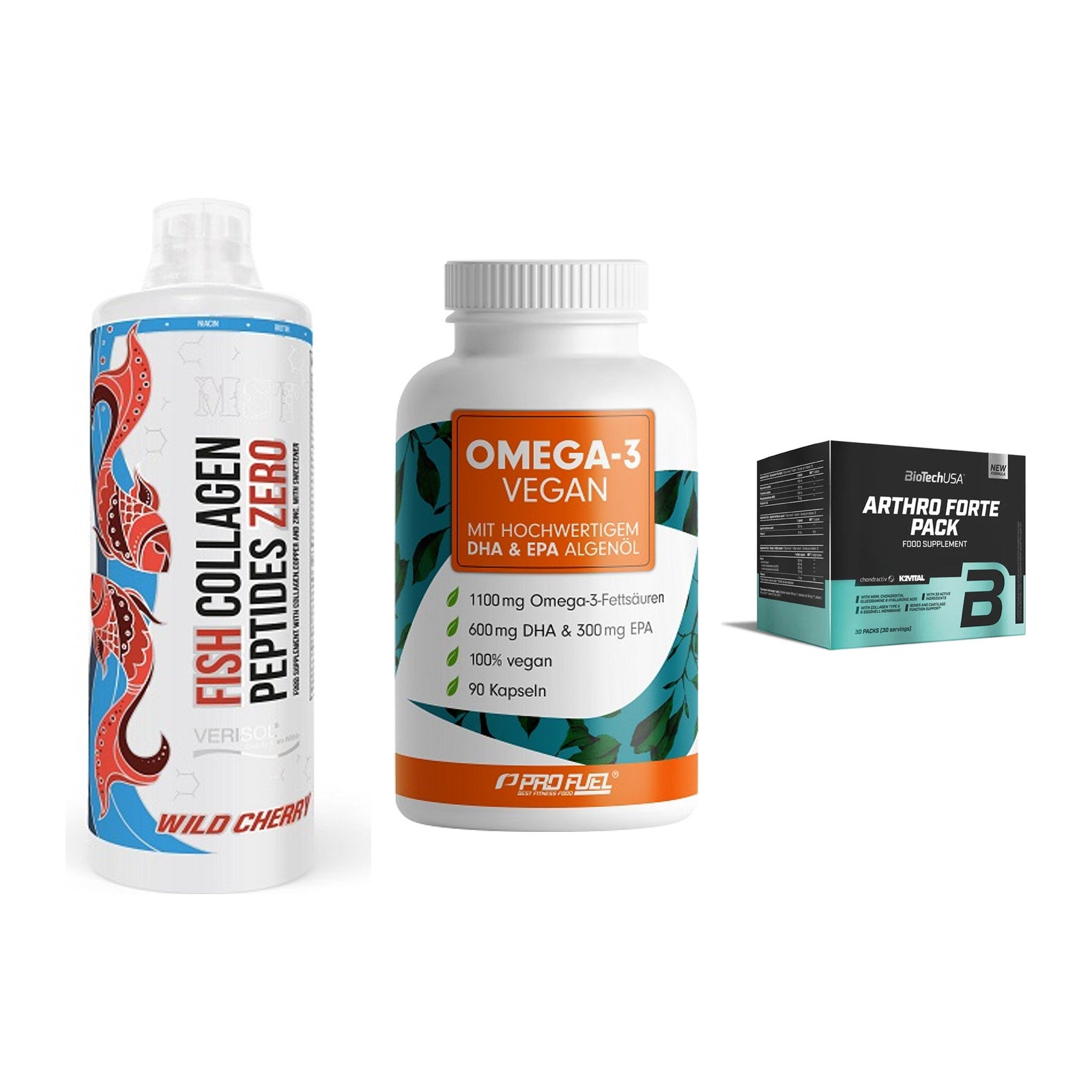 Gelenk-Set: MST Fish Collagen + ProFuel Omega 3 + BioTech Arthro – alle enthaltenen Artikel