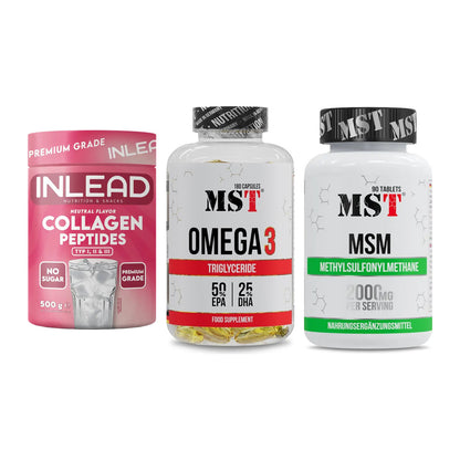 Gelenk-Set: INLEAD Collagen + MST Omega 3 + MST MSM 2000 / – alle enthaltenen Artikel