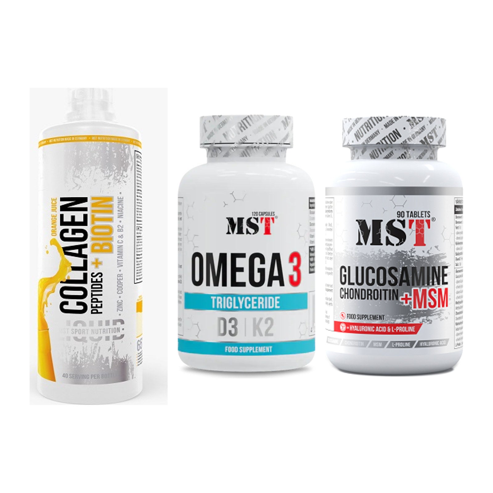 Gelenk-Set: MST Collagen + MST Omega 3 500 + MST Glucosamine – alle enthaltenen Artikel