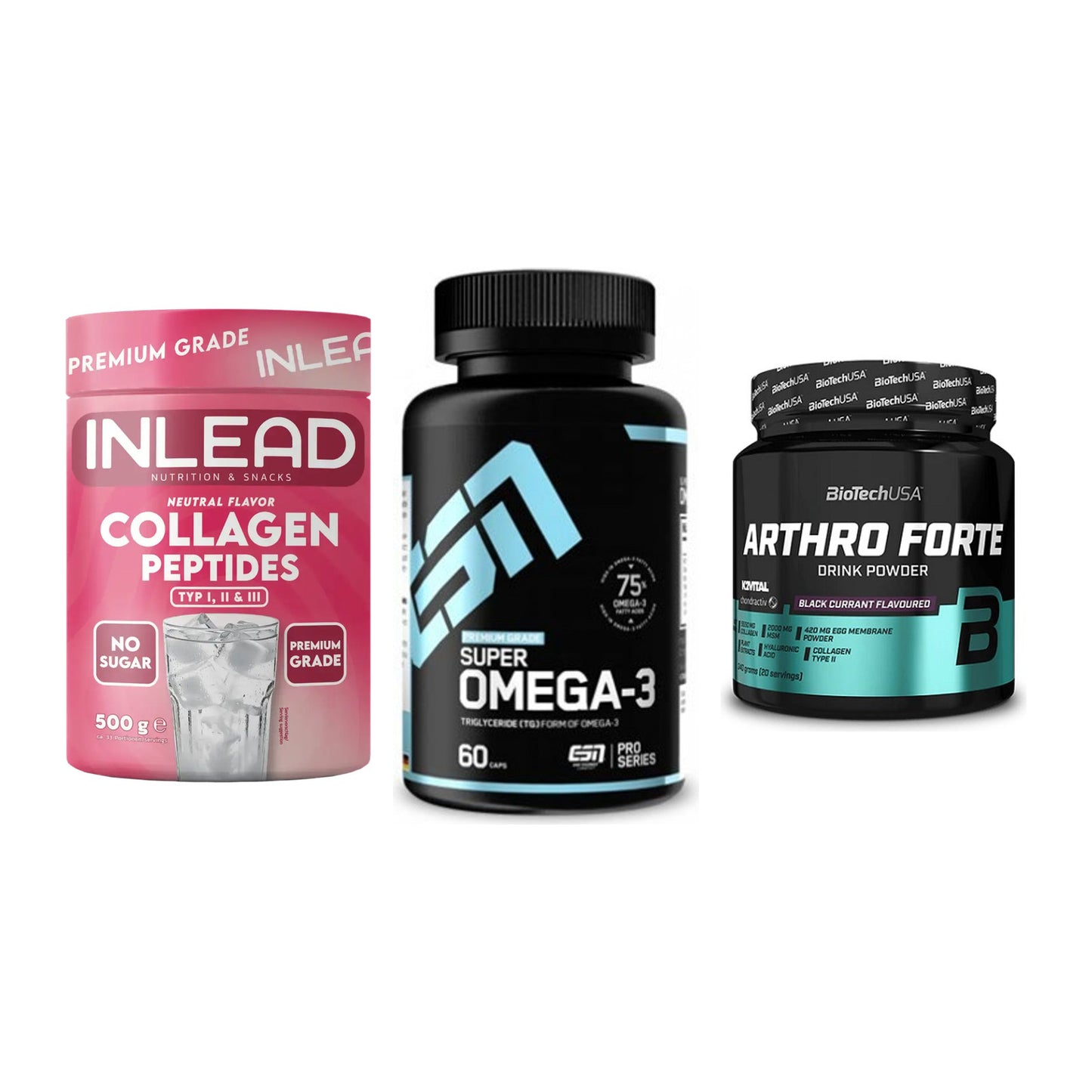 Gelenk-Set: INLEAD Collagen + ESN Omega 3 + BioTech Arthro – alle enthaltenen Artikel