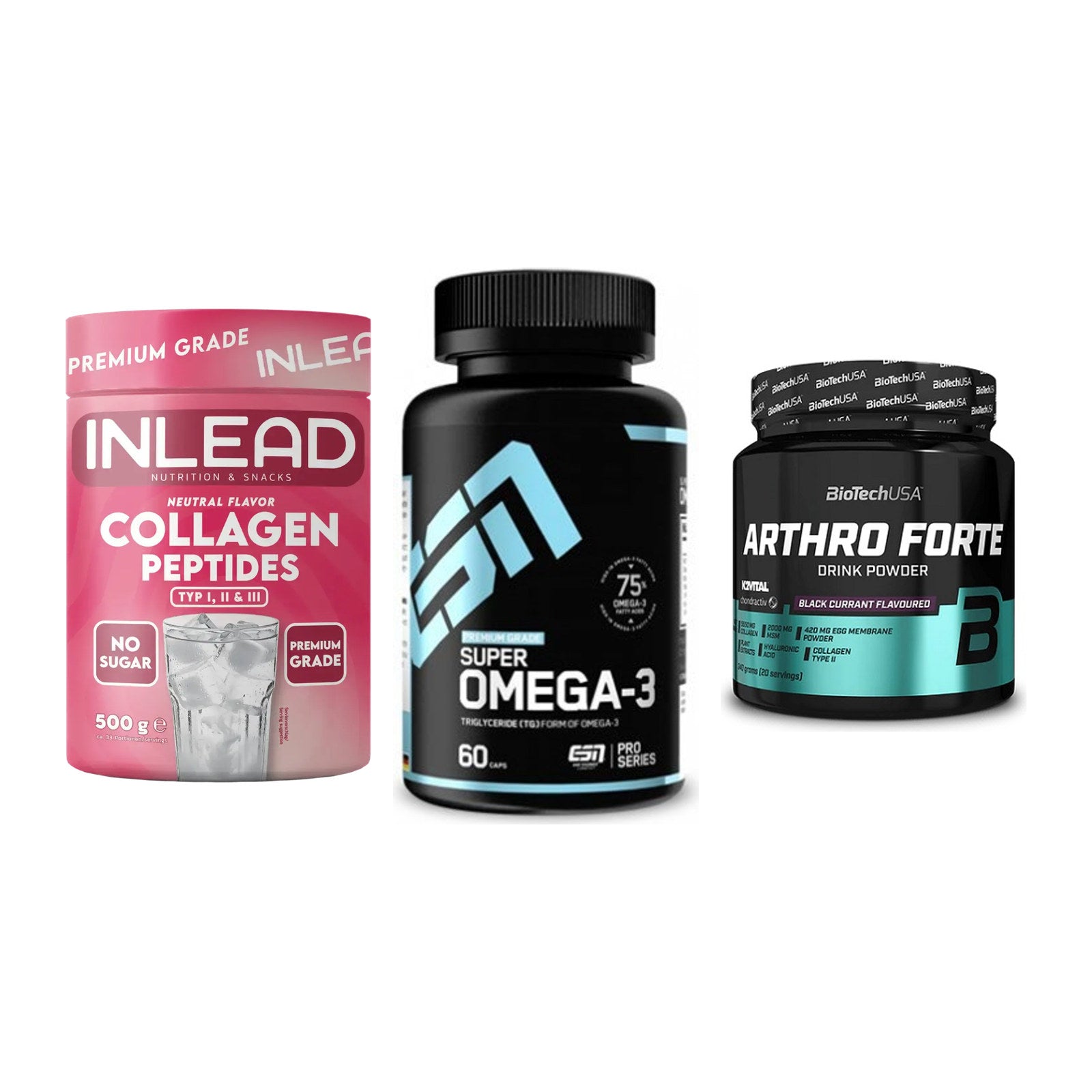Gelenk-Set: INLEAD Collagen + ESN Omega 3 + BioTech Arthro – alle enthaltenen Artikel