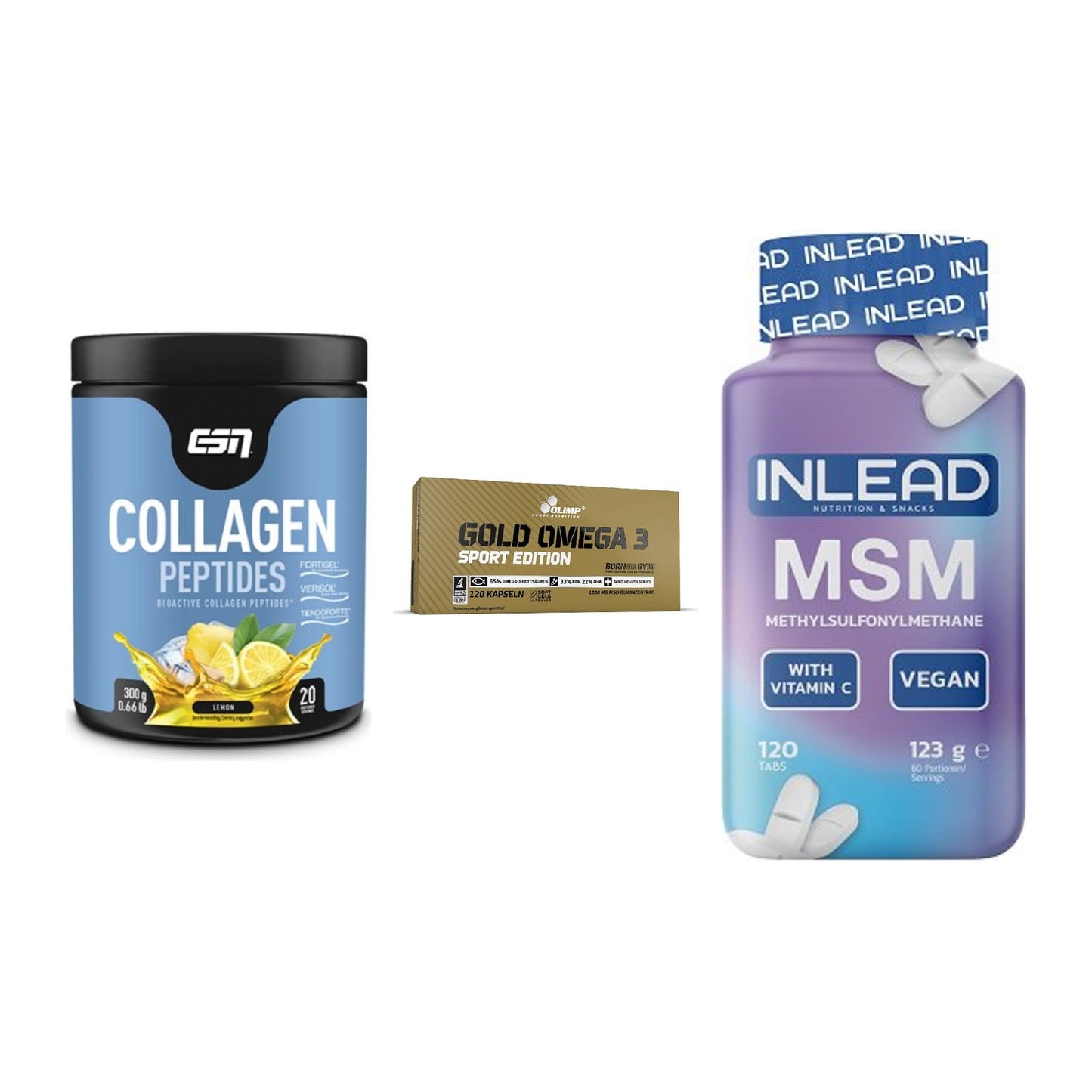 Gelenk-Set: ESN Collagen + Olimp Omega 3 + INLEAD MSM – alle enthaltenen Artikel