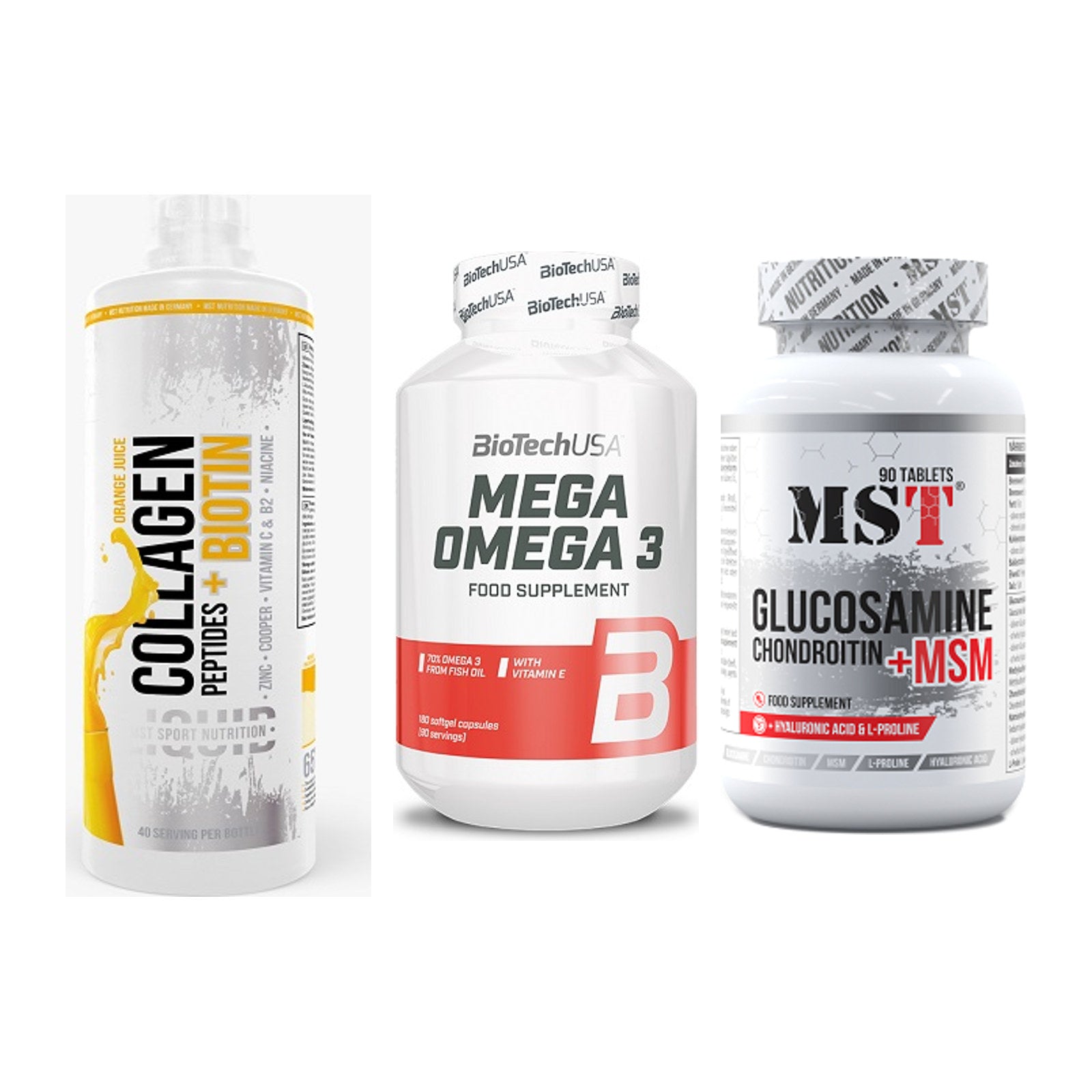 Gelenk-Set: MST Collagen + BioTech Mega + MST Glucosamine – alle enthaltenen Artikel