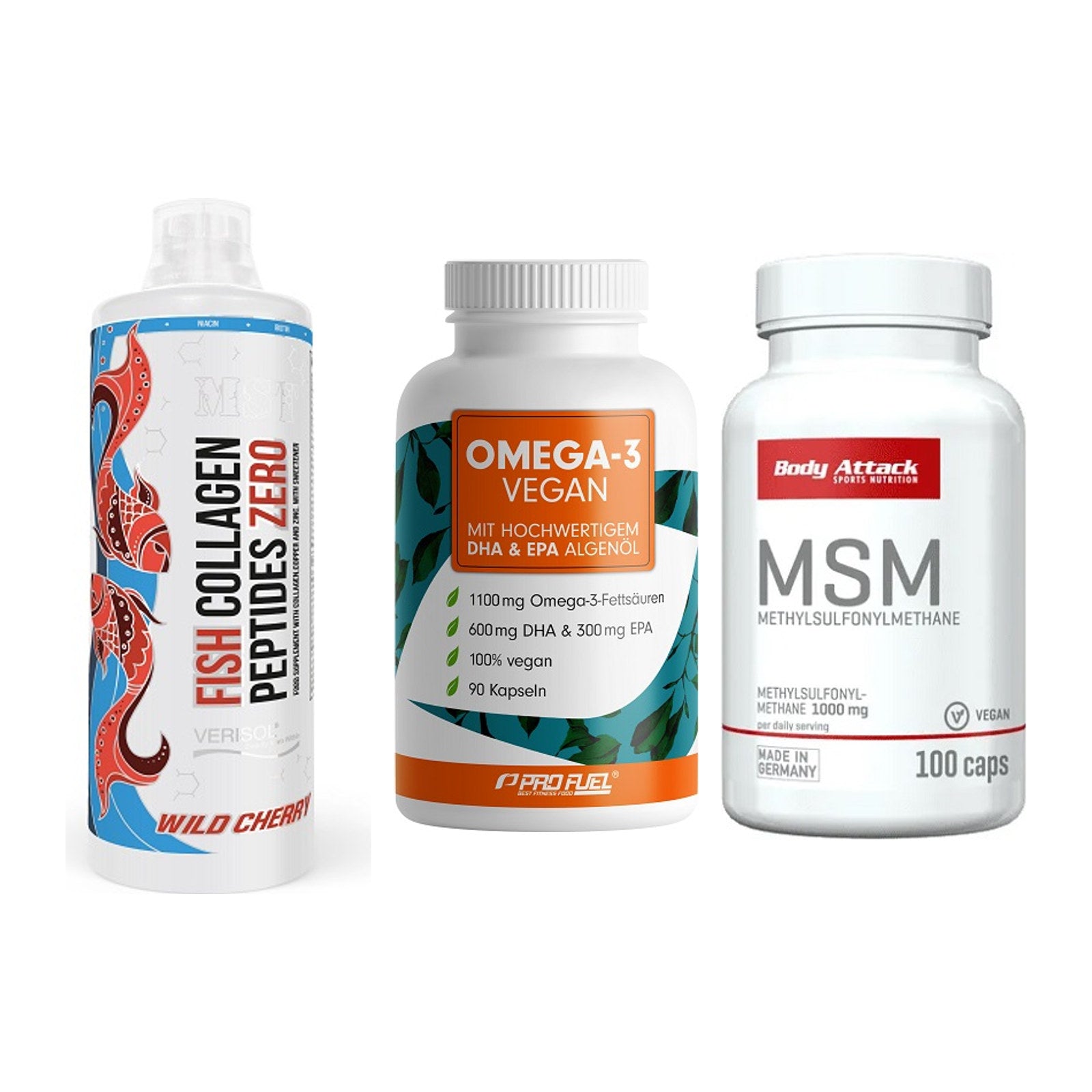 Gelenk-Set: MST Fish Collagen + ProFuel Omega 3 + Body Attack MSM – alle enthaltenen Artikel