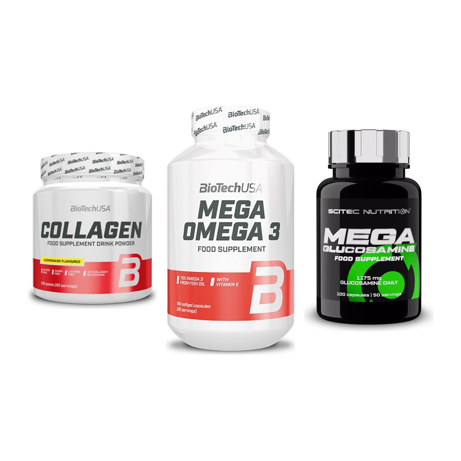 Gelenk-Set: BioTech Collagen + BioTech Mega + Scitec Mega – alle enthaltenen Artikel