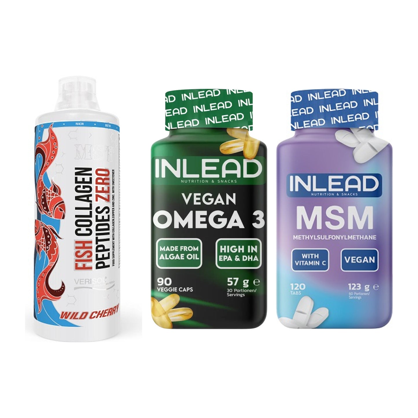Gelenk-Set: MST Fish Collagen + INLEAD Vegan + INLEAD MSM – alle enthaltenen Artikel