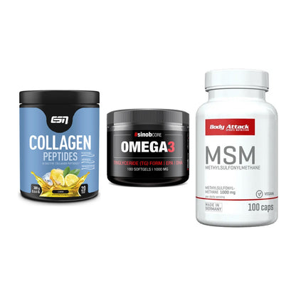 Gelenk-Set: ESN Collagen + Sinob Omega 3 180 + Body Attack MSM – alle enthaltenen Artikel