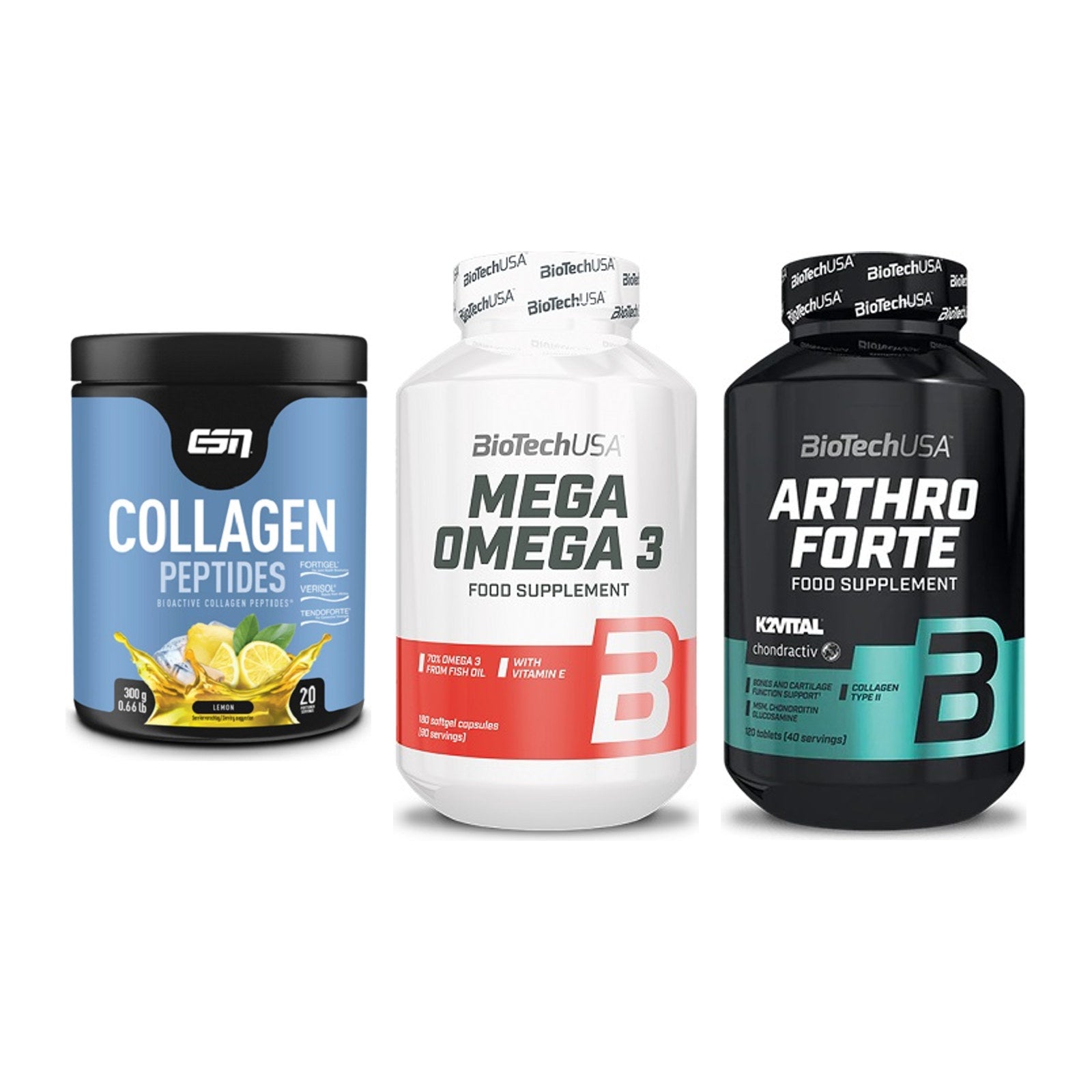 Gelenk-Set: ESN Collagen + BioTech Mega + BioTech Arthro – alle enthaltenen Artikel