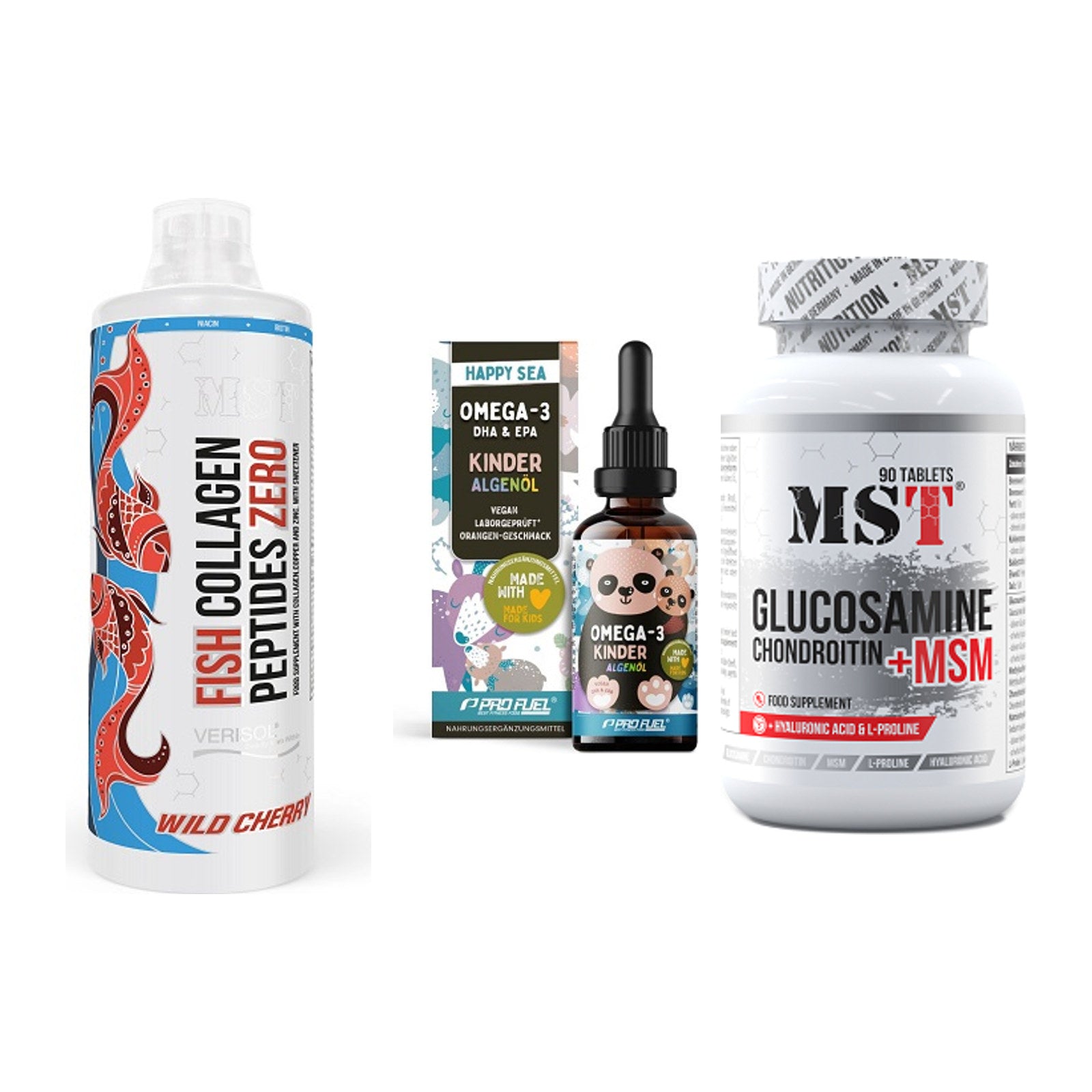 Gelenk-Set: MST Fish Collagen + ProFuel OMEGA-3 + MST Glucosamine – alle enthaltenen Artikel