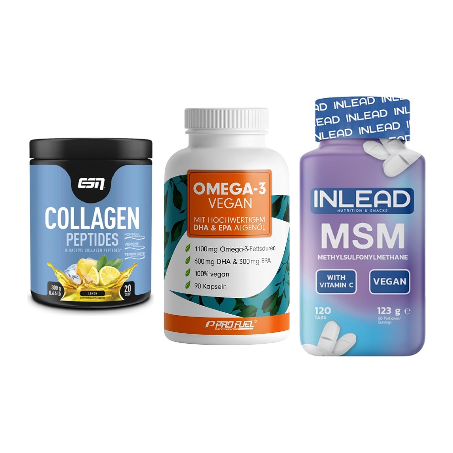 Gelenk-Set: ESN Collagen + ProFuel Omega 3 + INLEAD MSM – alle enthaltenen Artikel