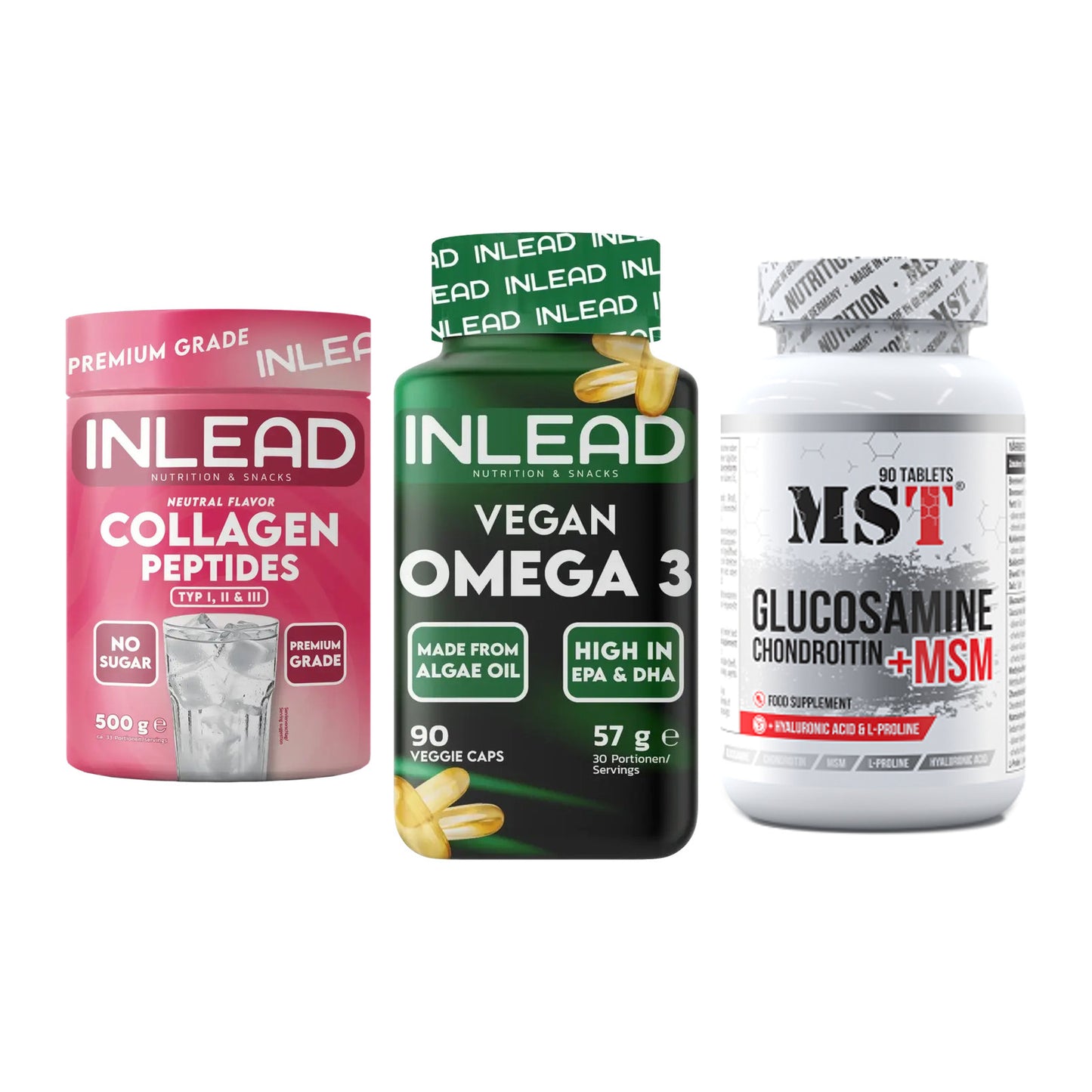 Gelenk-Set: INLEAD Collagen + INLEAD Vegan + MST Glucosamine – alle enthaltenen Artikel