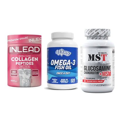 Gelenk-Set: INLEAD Collagen + Wispy Omega 3 + MST Glucosamine – alle enthaltenen Artikel