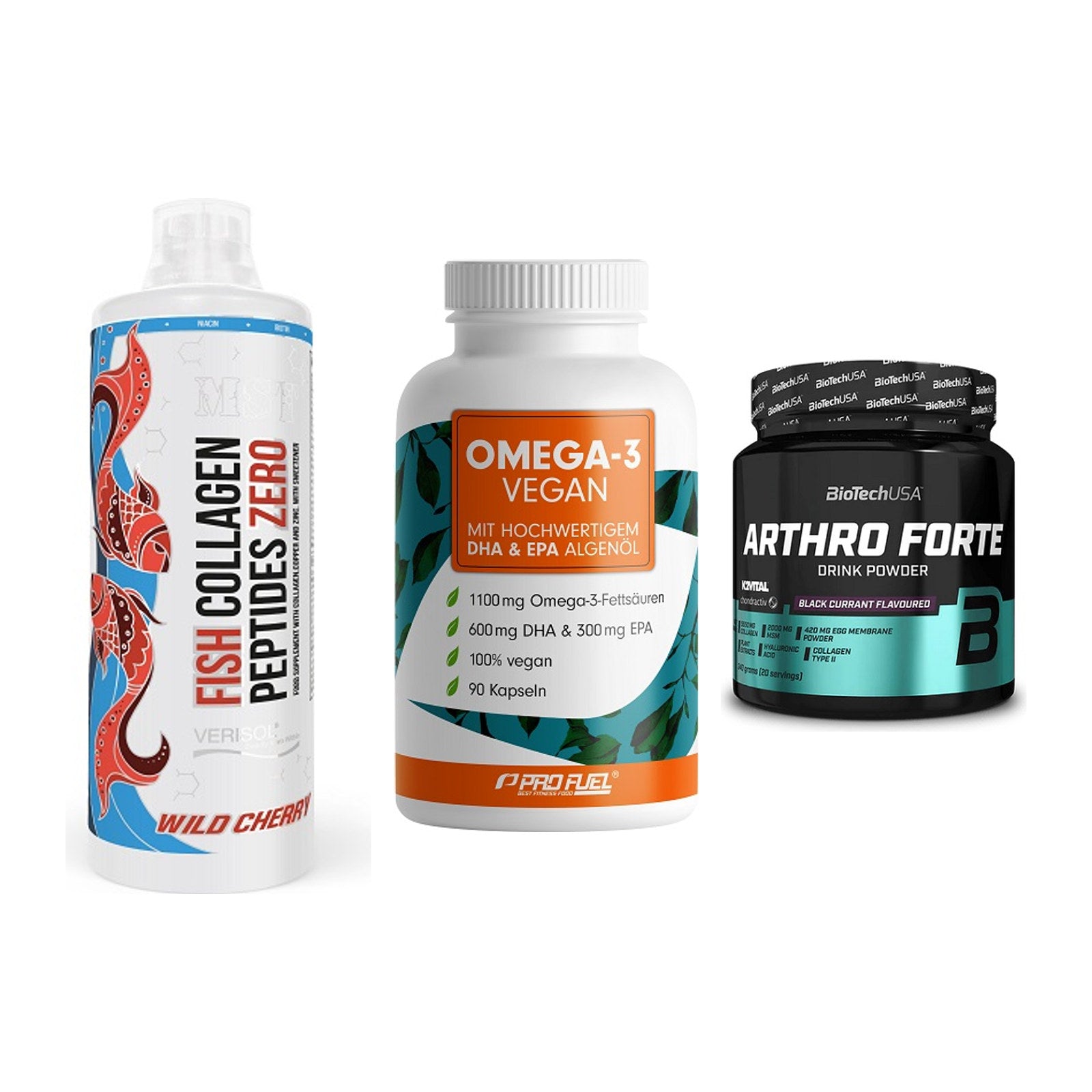 Gelenk-Set: MST Fish Collagen + ProFuel Omega 3 + BioTech Arthro – alle enthaltenen Artikel