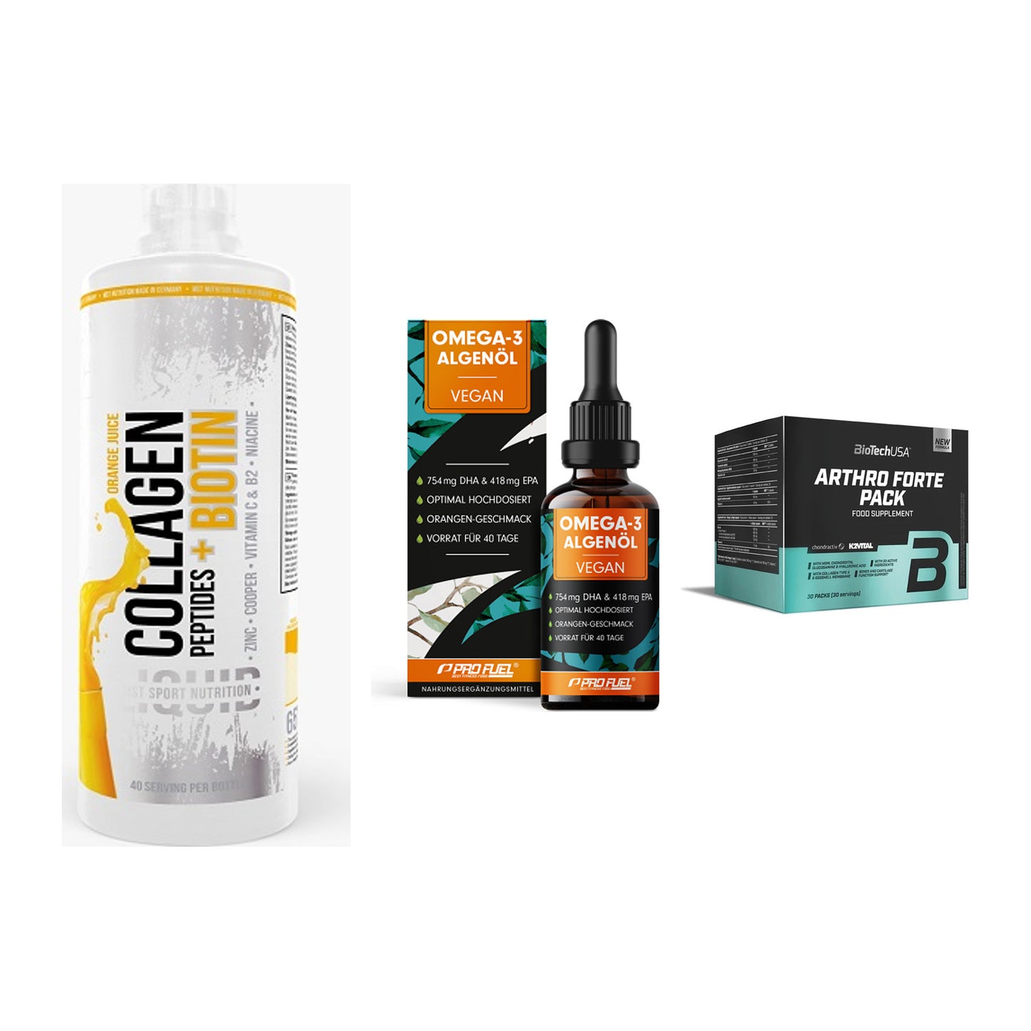 Gelenk-Set: MST Collagen + ProFuel Omega 3 + BioTech Arthro – alle enthaltenen Artikel