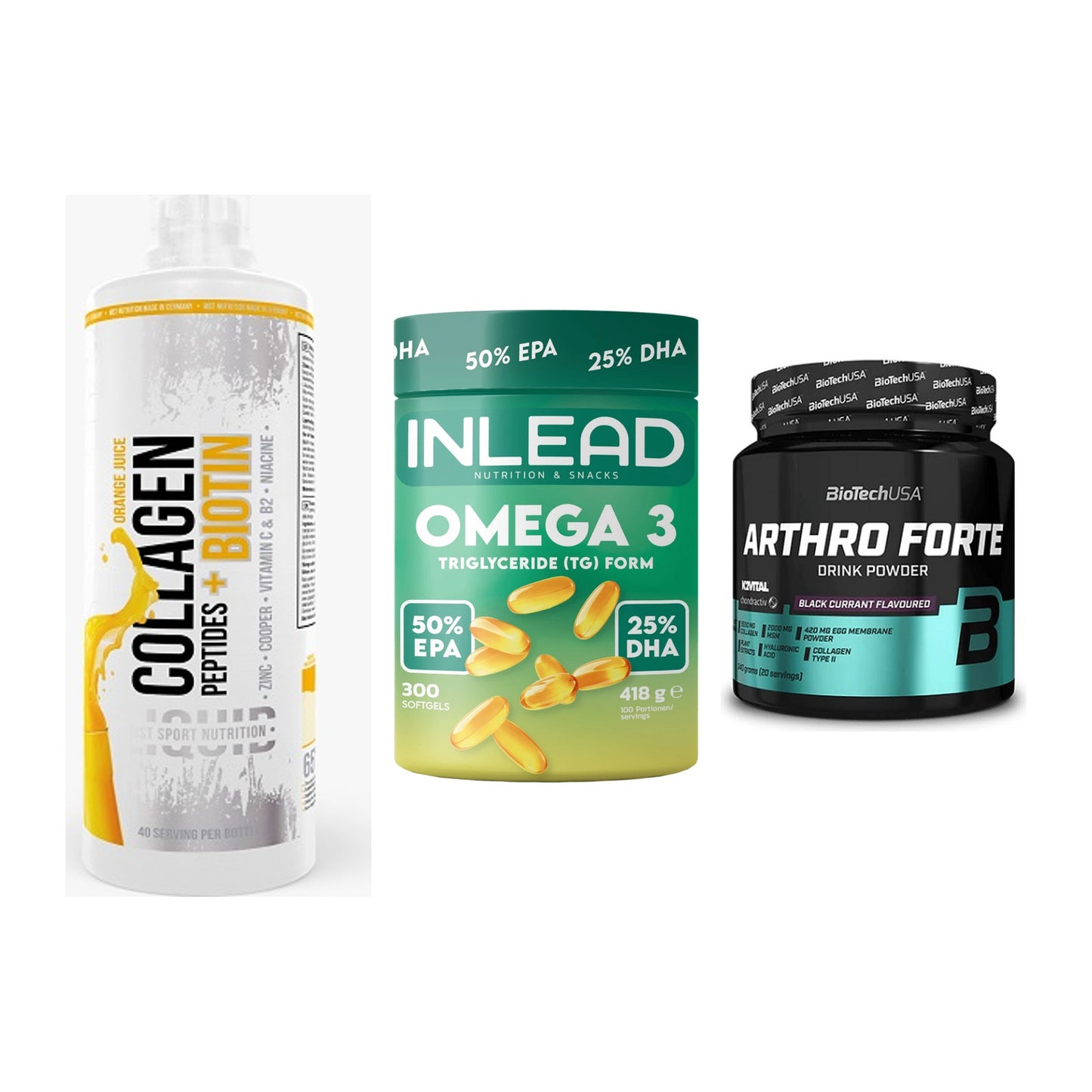 Gelenk-Set: MST Collagen + INLEAD Omega-3 + BioTech Arthro – alle enthaltenen Artikel