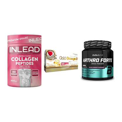 Gelenk-Set: INLEAD Collagen + Olimp Omega 3 + BioTech Arthro – alle enthaltenen Artikel