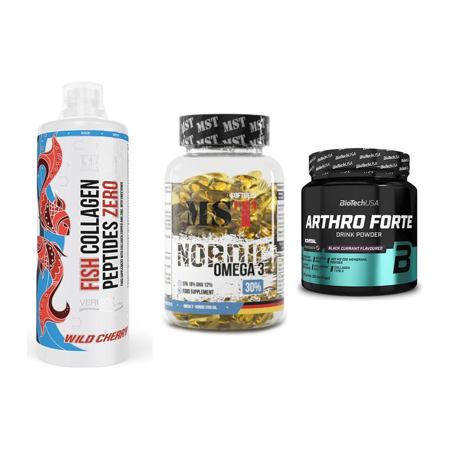 Gelenk-Set: MST Fish Collagen + MST Omega 3 + BioTech Arthro – alle enthaltenen Artikel