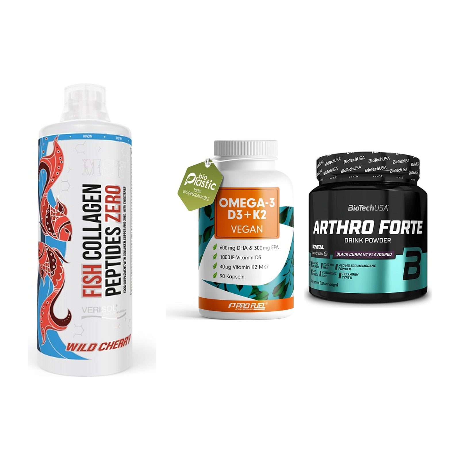Gelenk-Set: MST Fish Collagen + ProFuel Omega 3 + BioTech Arthro – alle enthaltenen Artikel