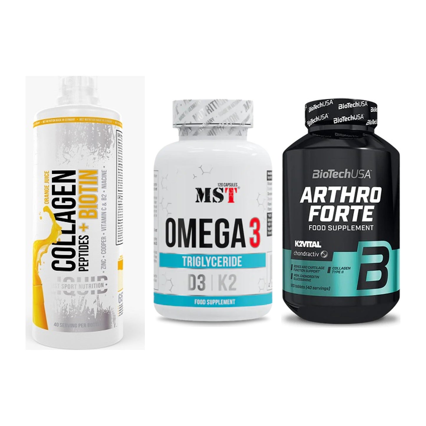 Gelenk-Set: MST Collagen + MST Omega 3 500 + BioTech Arthro – alle enthaltenen Artikel