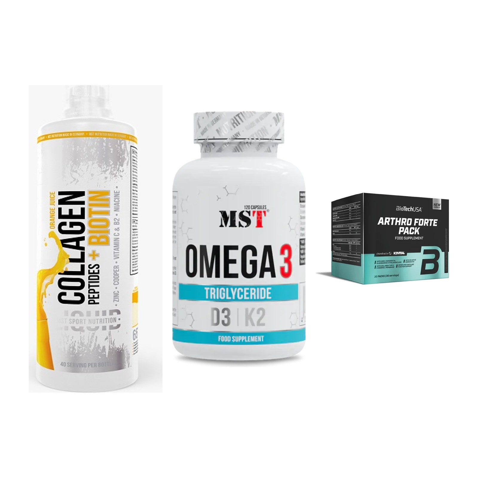 Gelenk-Set: MST Collagen + MST Omega 3 500 + BioTech Arthro – alle enthaltenen Artikel