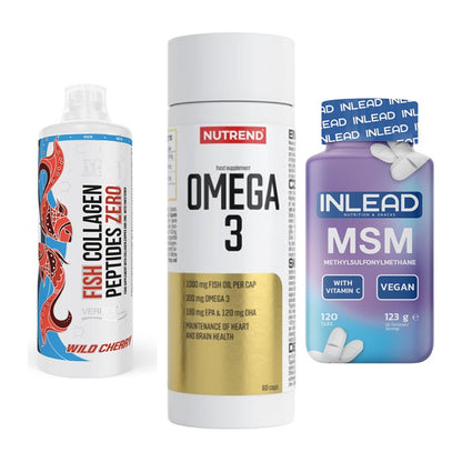 Gelenk-Set: MST Fish Collagen + Nutrend Omega 3 + INLEAD MSM – alle enthaltenen Artikel