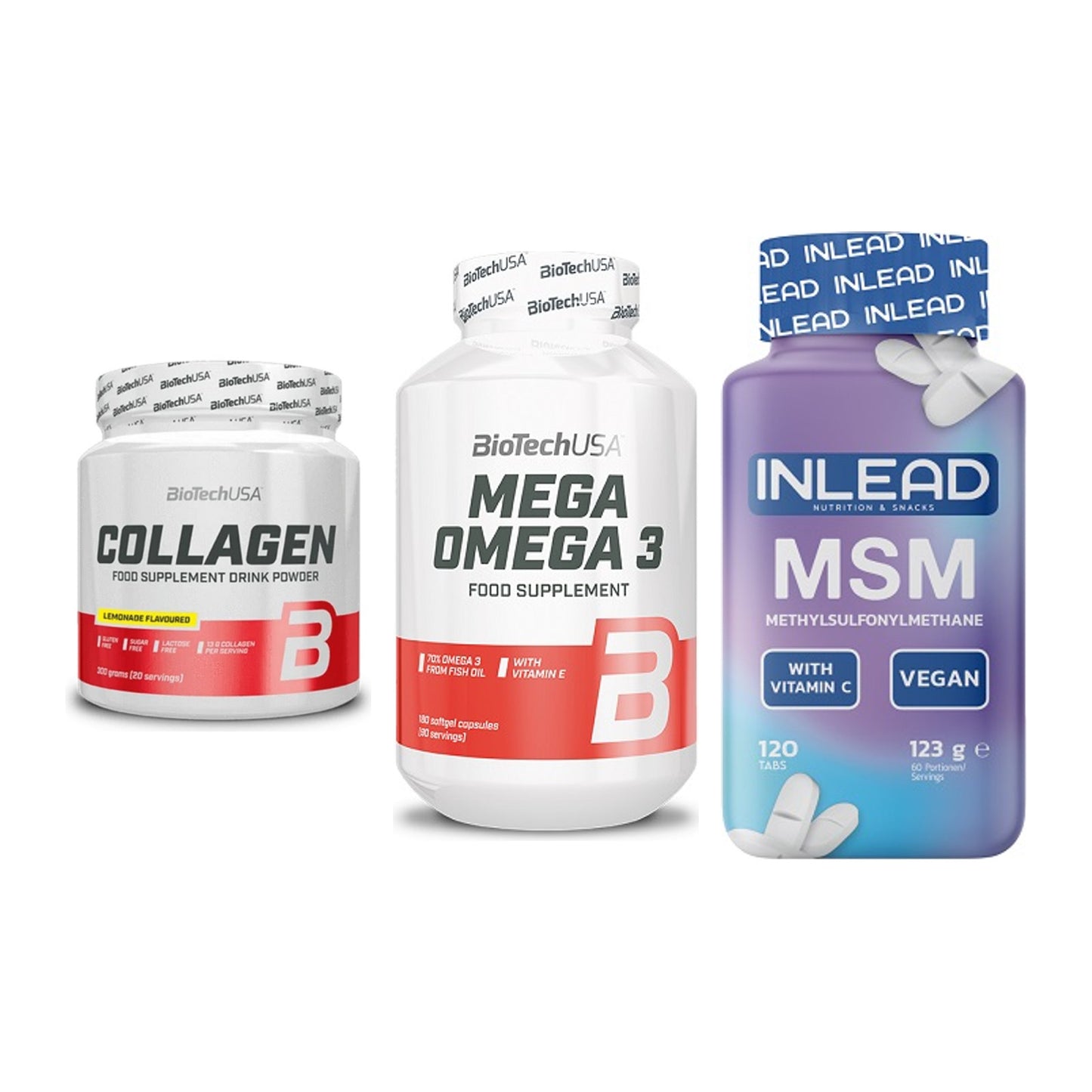 Gelenk-Set: BioTech Collagen + BioTech Mega + INLEAD MSM – alle enthaltenen Artikel