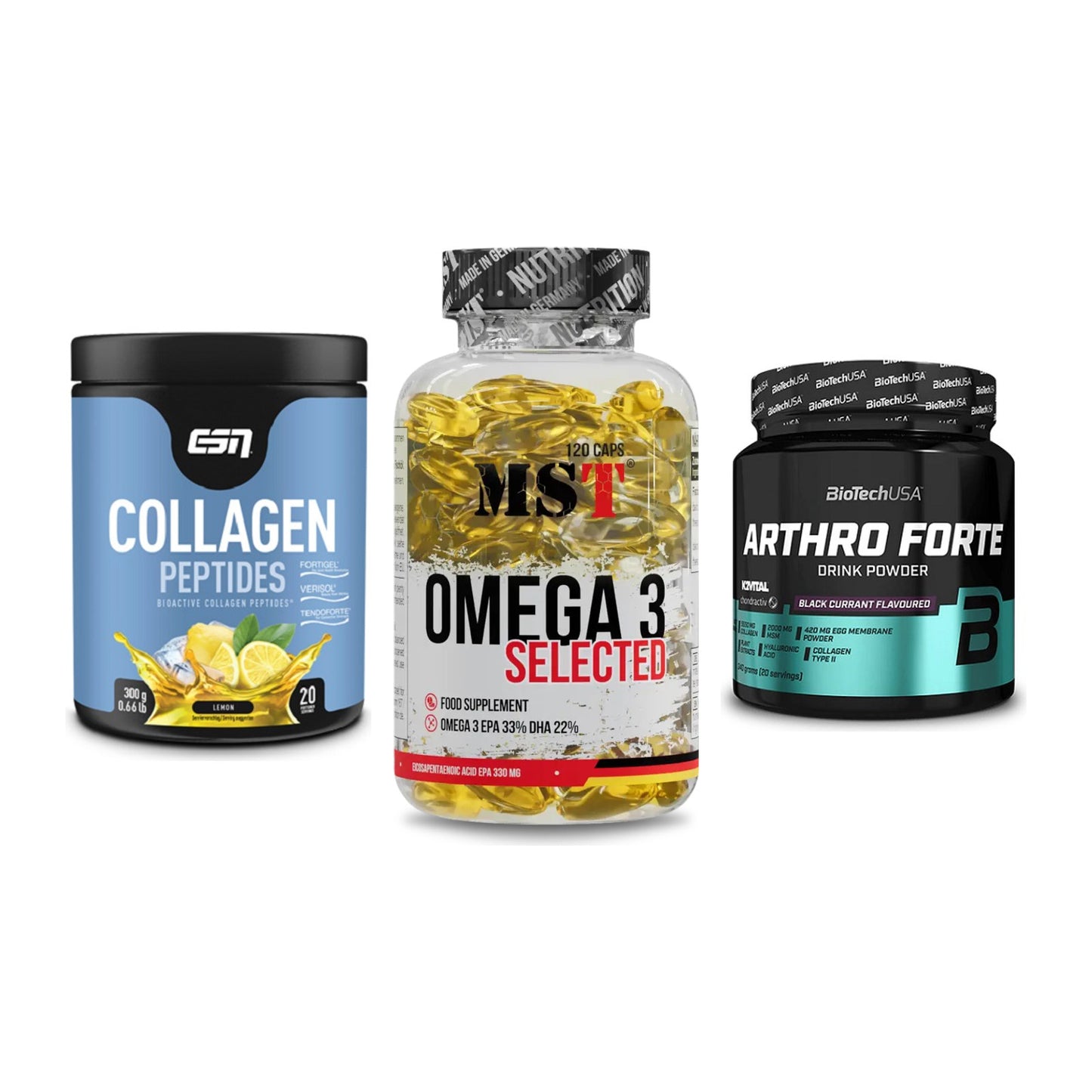 Gelenk-Set: ESN Collagen + MST Omega 3 + BioTech Arthro – alle enthaltenen Artikel