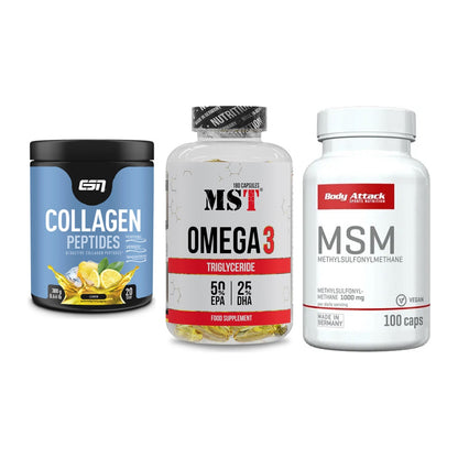 Gelenk-Set: ESN Collagen + MST Omega 3 + Body Attack MSM – alle enthaltenen Artikel