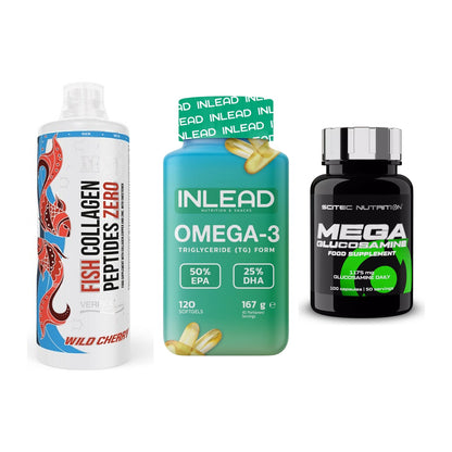 Gelenk-Set: MST Fish Collagen + INLEAD Omega-3 + Scitec Mega – alle enthaltenen Artikel