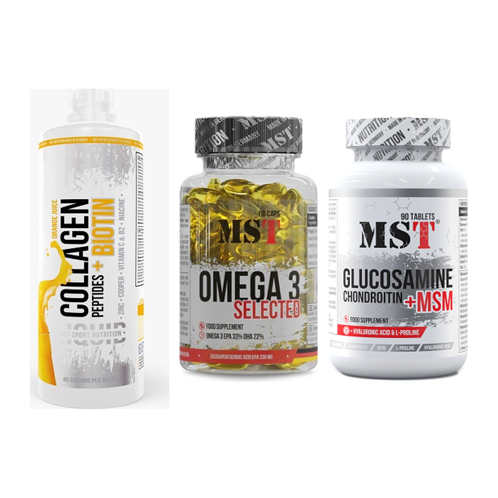 Gelenk-Set: MST Collagen + MST Omega 3 + MST Glucosamine – alle enthaltenen Artikel