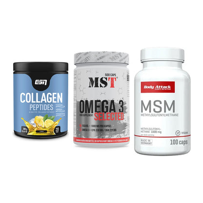 Gelenk-Set: ESN Collagen + MST Omega 3 + Body Attack MSM – alle enthaltenen Artikel