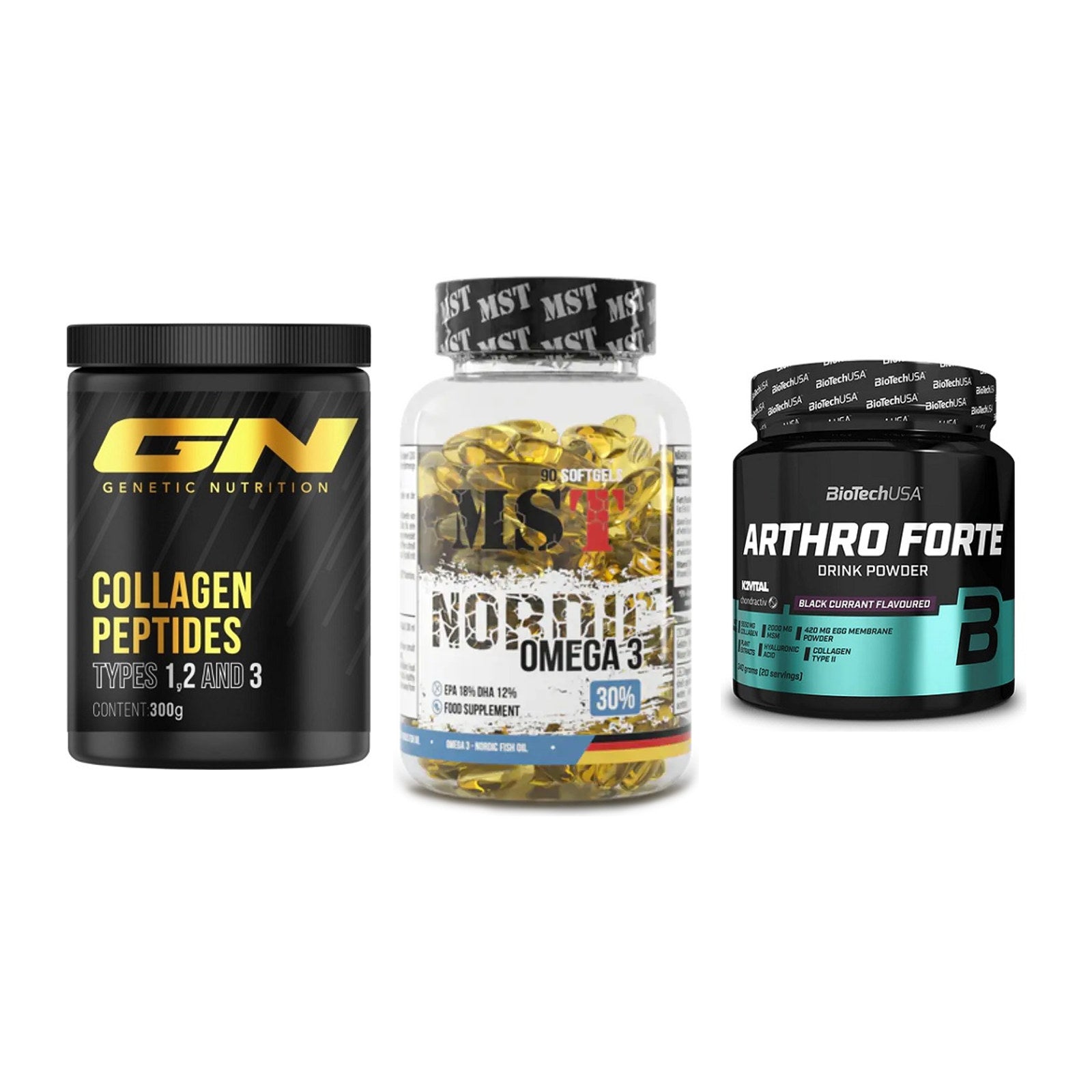 Gelenk-Set: GN Peptan + MST Omega 3 + BioTech Arthro – alle enthaltenen Artikel