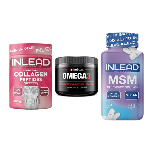 Gelenk-Set: INLEAD Collagen + Sinob Omega 3 180 + INLEAD MSM – alle enthaltenen Artikel
