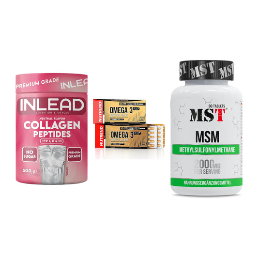 Gelenk-Set: INLEAD Collagen + Nutrend Omega 3 + MST MSM 2000 / – alle enthaltenen Artikel