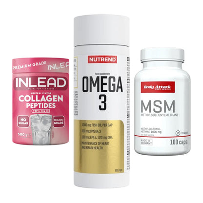 Gelenk-Set: INLEAD Collagen + Nutrend Omega 3 + Body Attack MSM – alle enthaltenen Artikel