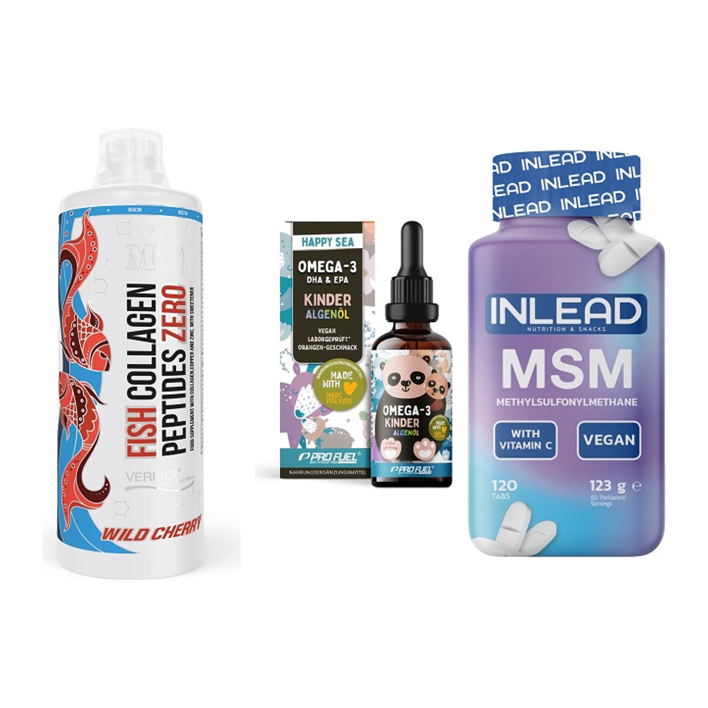 Gelenk-Set: MST Fish Collagen + ProFuel OMEGA-3 + INLEAD MSM – alle enthaltenen Artikel