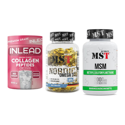 Gelenk-Set: INLEAD Collagen + MST Omega 3 + MST MSM 2000 / – alle enthaltenen Artikel