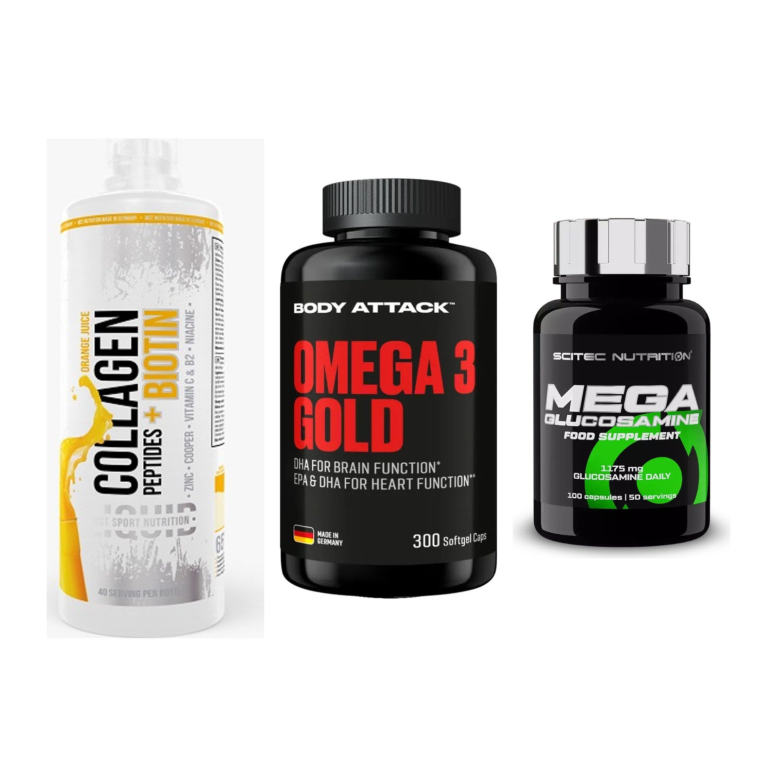 Gelenk-Set: MST Collagen + Body Attack Omega + Scitec Mega – alle enthaltenen Artikel