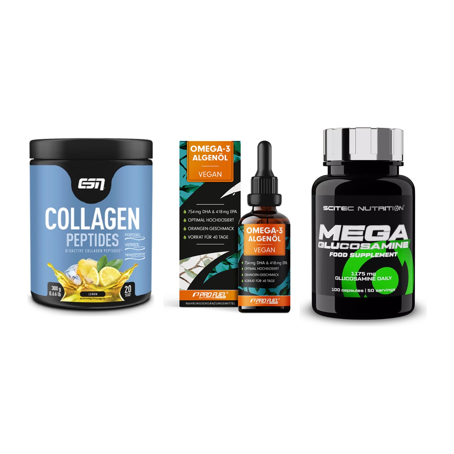 Gelenk-Set: ESN Collagen + ProFuel Omega 3 + Scitec Mega – alle enthaltenen Artikel